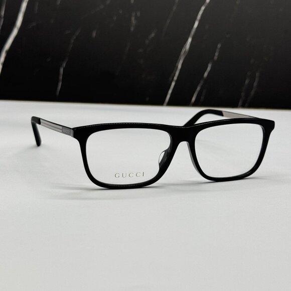NEW GUCCI GG0696OA 001 GUCCI BLACK SQUARE EYEGLASSES GUCCI - Picture 1 of 10
